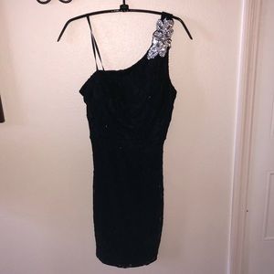Black one shoulder dress